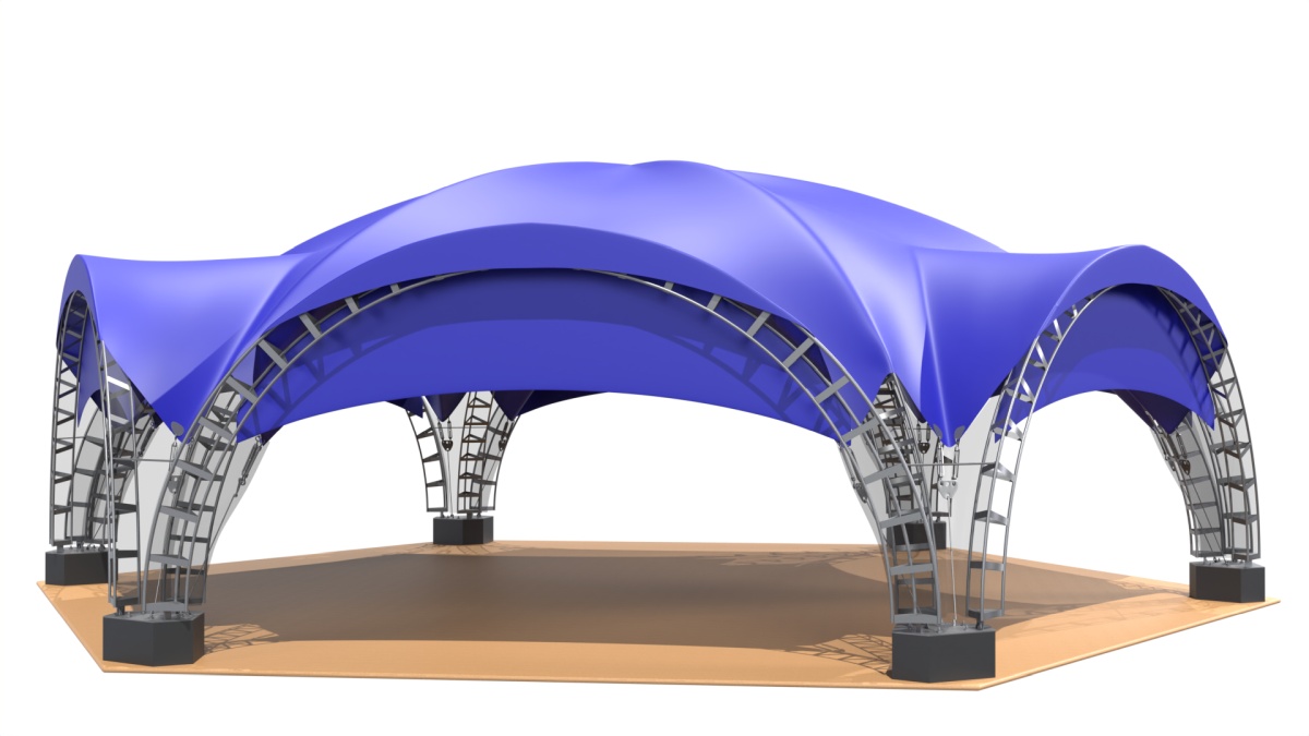 РусТент - Арочный шатер гексагональ 12х10 (94 м²)